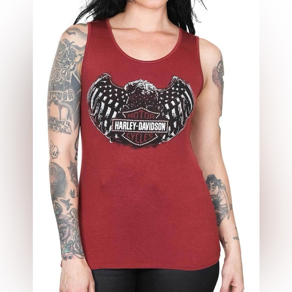 ***SOLD ON ANOTHER PLATFORM*** Harley-Davidson Burgundy Graphic Tank